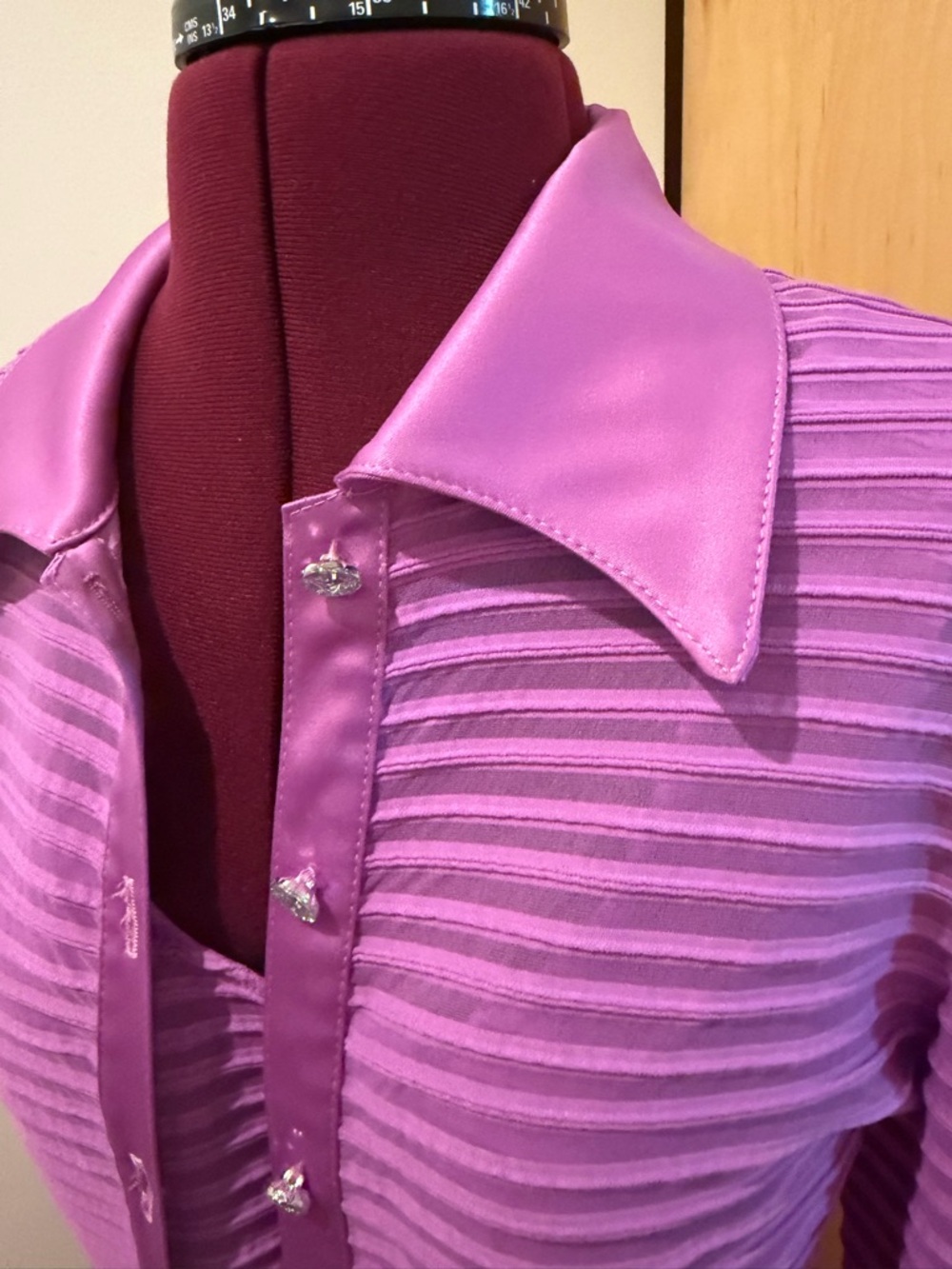 JS Collections Lavender Ribbed Button-Down Shirt - Picture 5 of 8